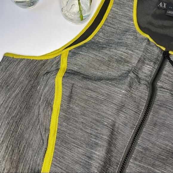 A|X Armani Exchange dress - grey with chartreuse trim size 0 - Picture 2 of 3